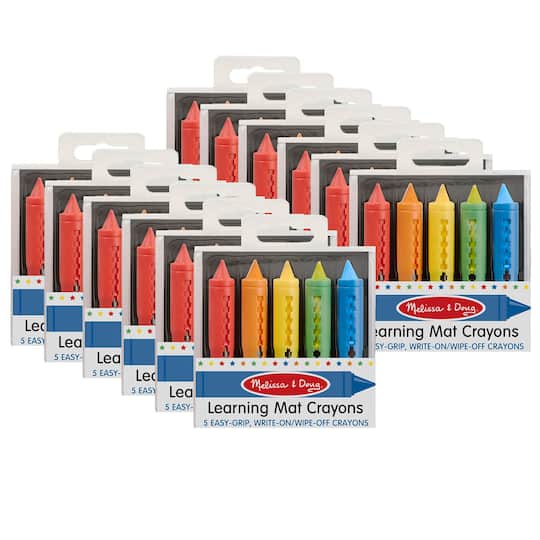 Melissa & Doug® Learning Mat Crayons, 12 Packs of 5
